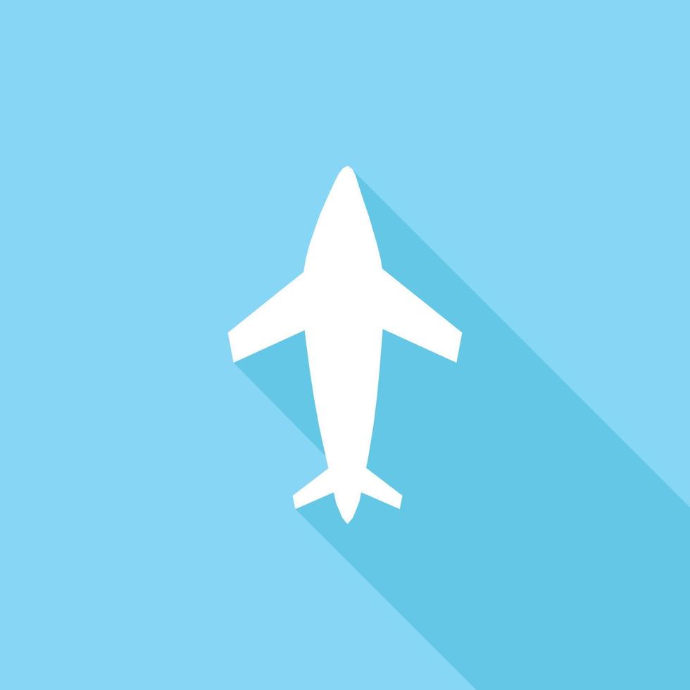 Flugzeugsymbol isoliert auf blauem Hintergrund vektor