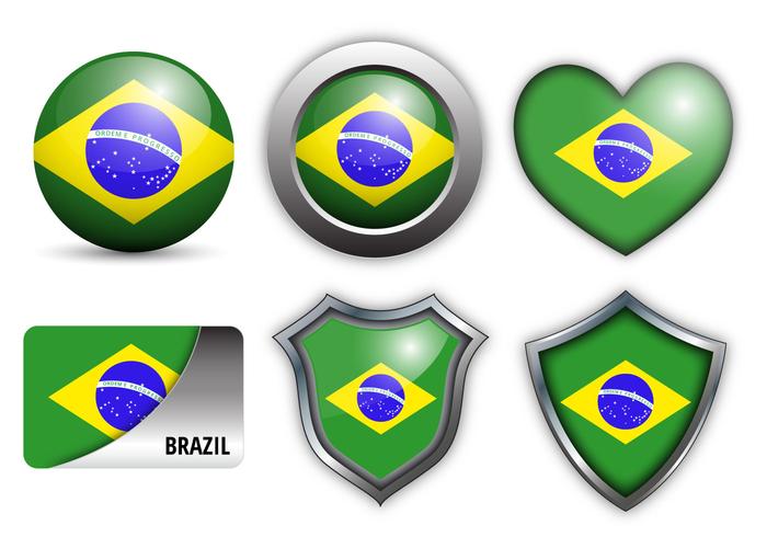 Kostenlose Brasilien Flagge Icons Vektor