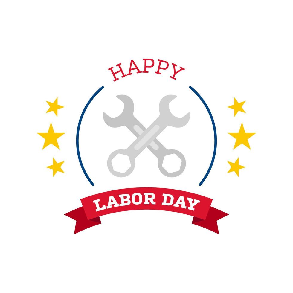 Happy Labor Day Banner isoliert auf weißem Hintergrund vektor