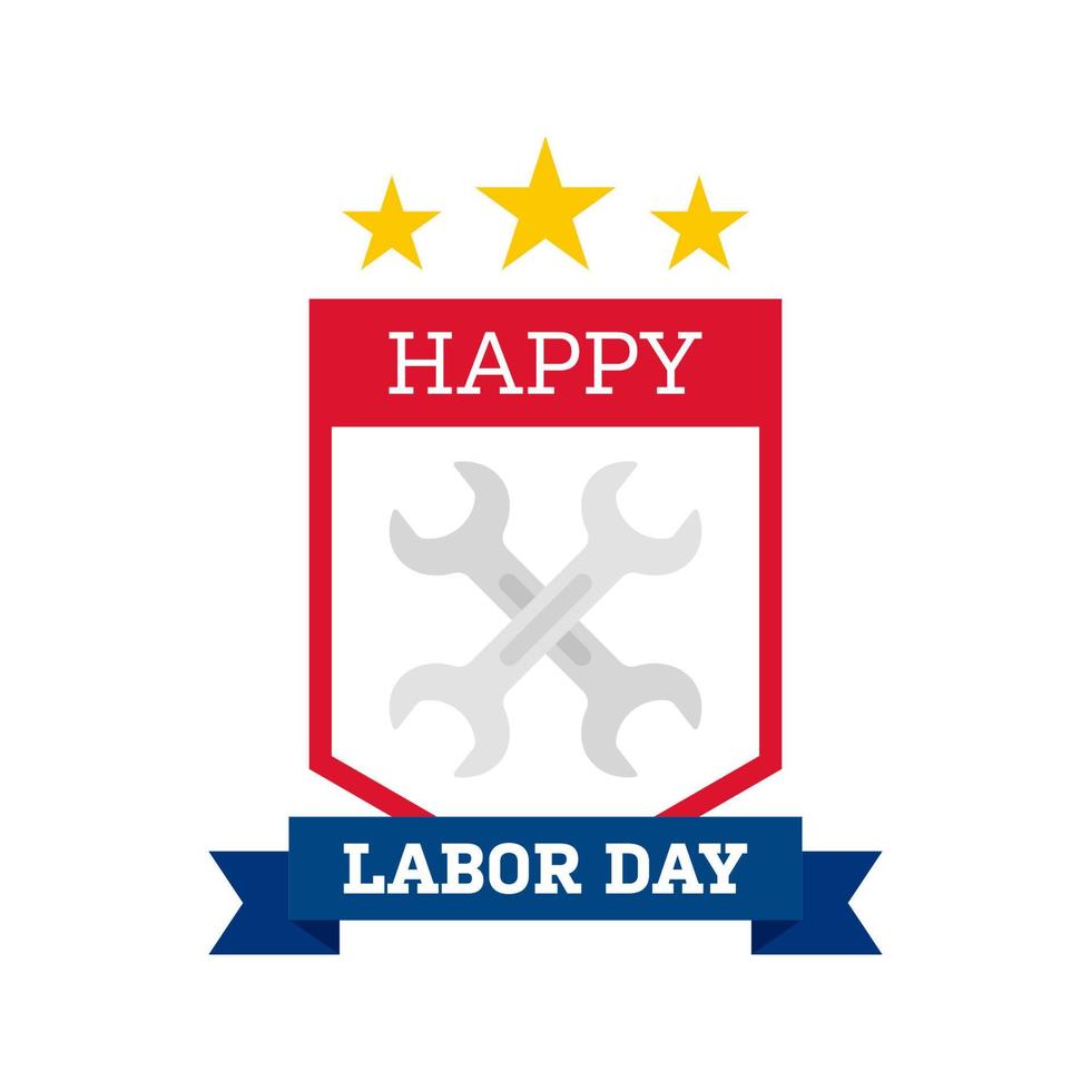 Happy Labor Day Banner isoliert auf weißem Hintergrund vektor