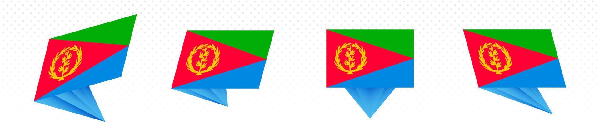 flagga av eritrea i modern abstrakt design, flagga uppsättning. vektor