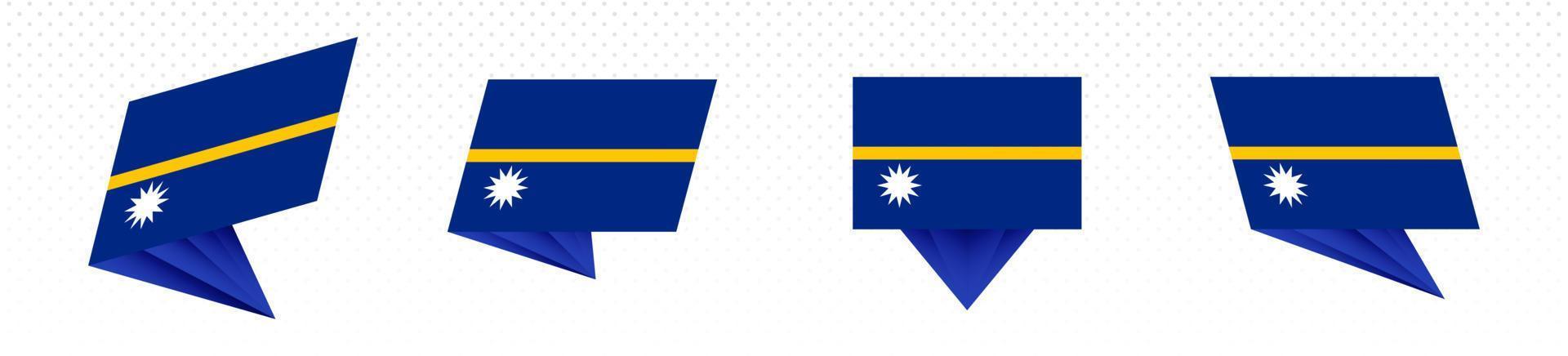Flagge von Nauru im modernen abstrakten Design, Flaggensatz. vektor