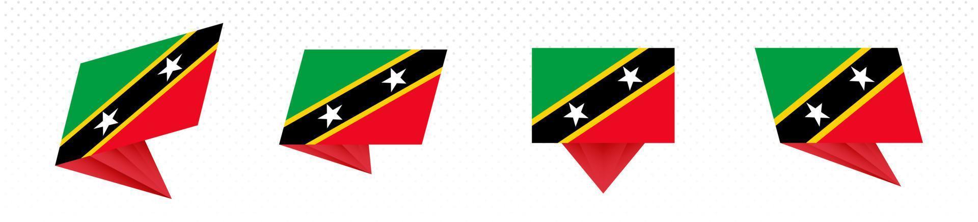 Flagge von St. Kitts und Nevis im modernen abstrakten Design, Flaggensatz. vektor