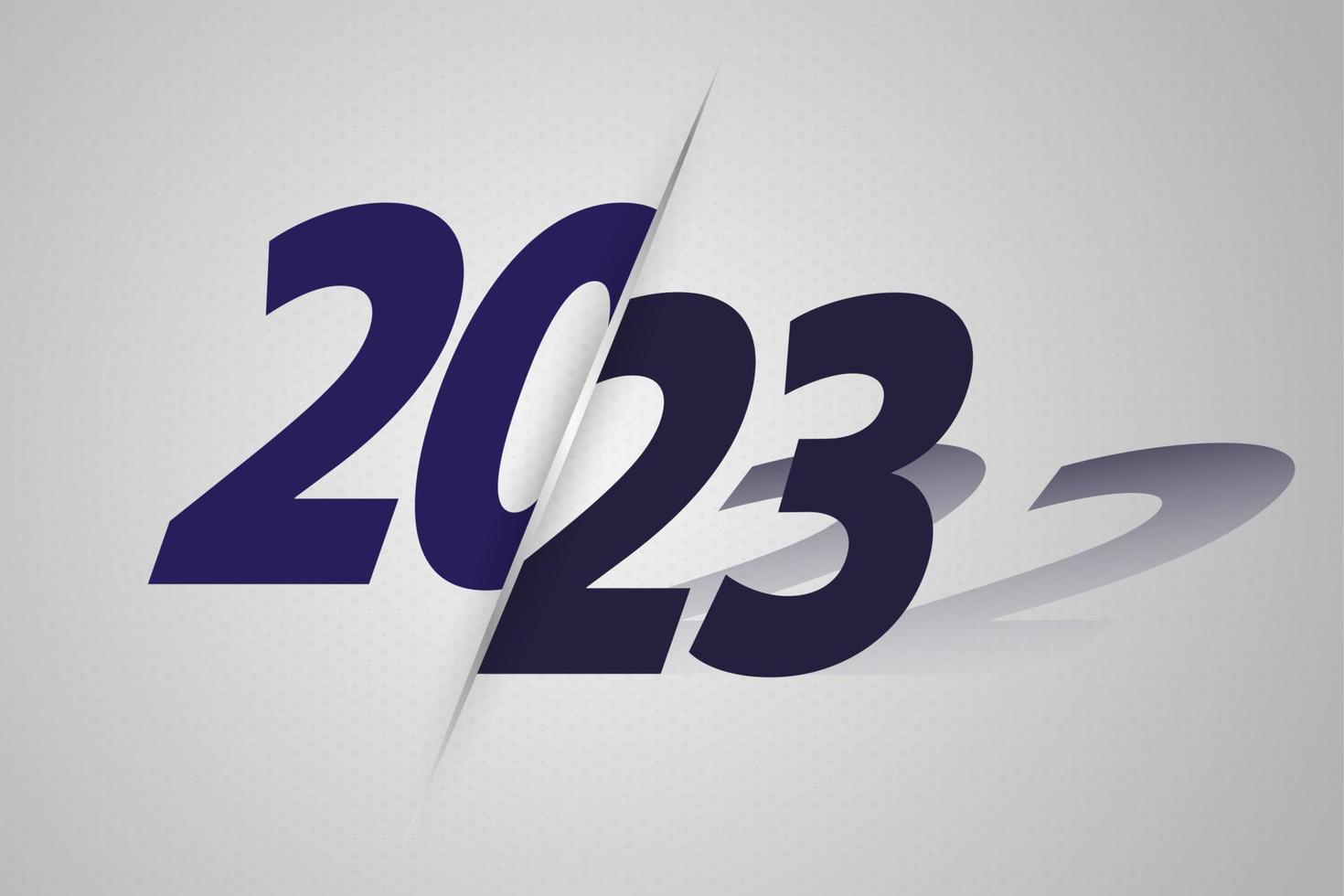 Jahr 2023 mit Schatten des Jahres 2022. vektor