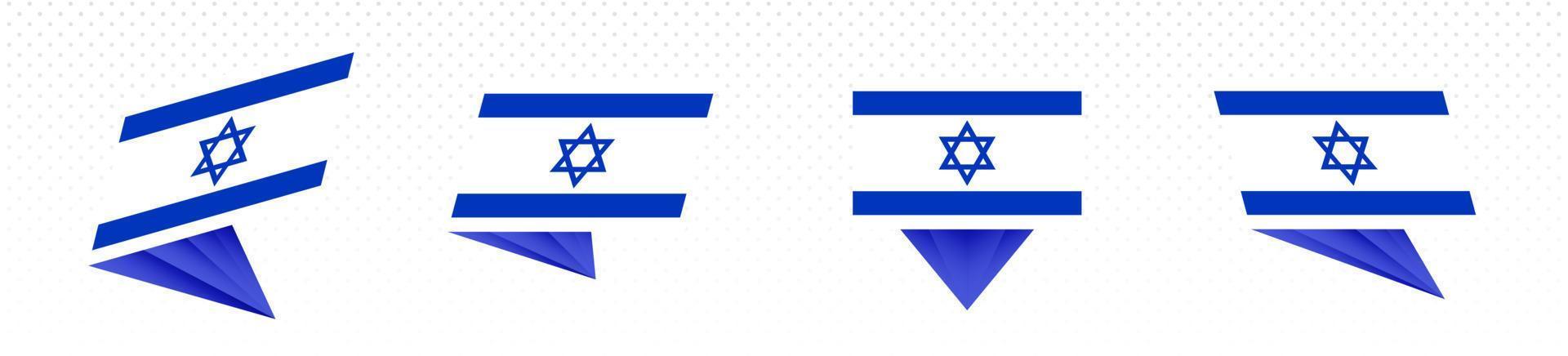 Flagge Israels im modernen abstrakten Design, Flaggensatz. vektor