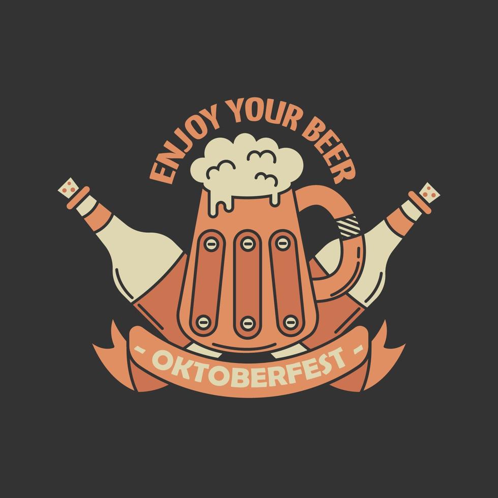 njut av din öl för oktober fest vektor