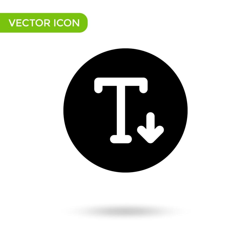 text storleksändring ikon brev t. minimal och kreativ ikon isolerat på vit bakgrund. vektor illustration symbol mark