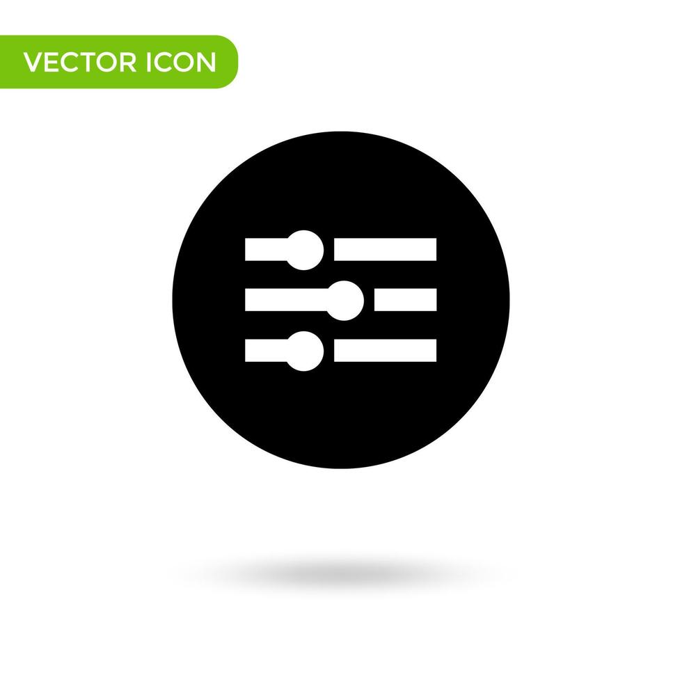 Equalizer-Symbol im Bedienfeld. minimales und kreatives Symbol isoliert auf weißem Hintergrund. Vektor-Illustration-Symbol-Marke vektor