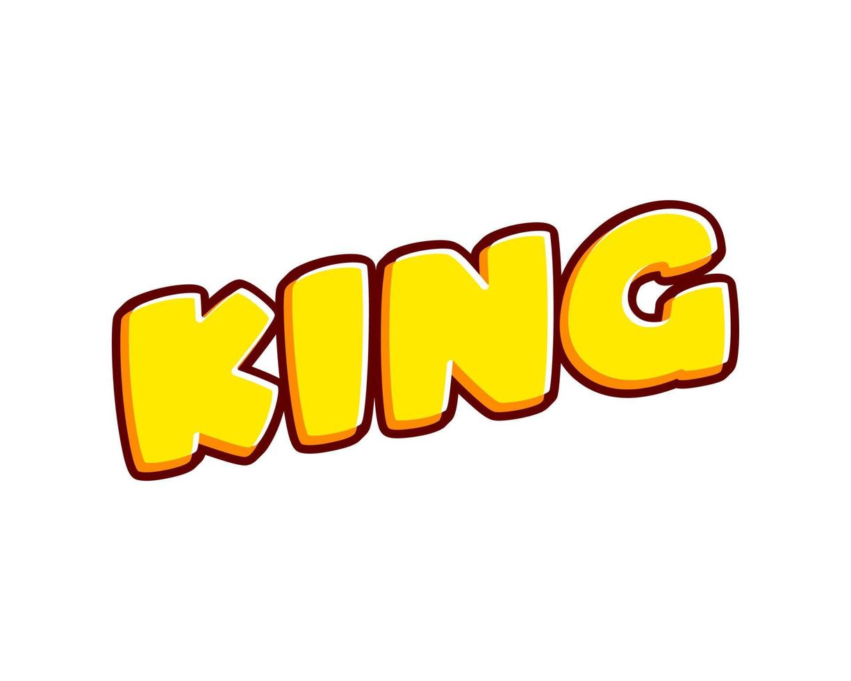 König. krone, ehemann der königinphrasenbeschriftung lokalisiert auf weißem buntem texteffekt-designvektor. Text oder Beschriftungen in Englisch. Das moderne und kreative Design hat die Farben Rot, Orange und Gelb. vektor
