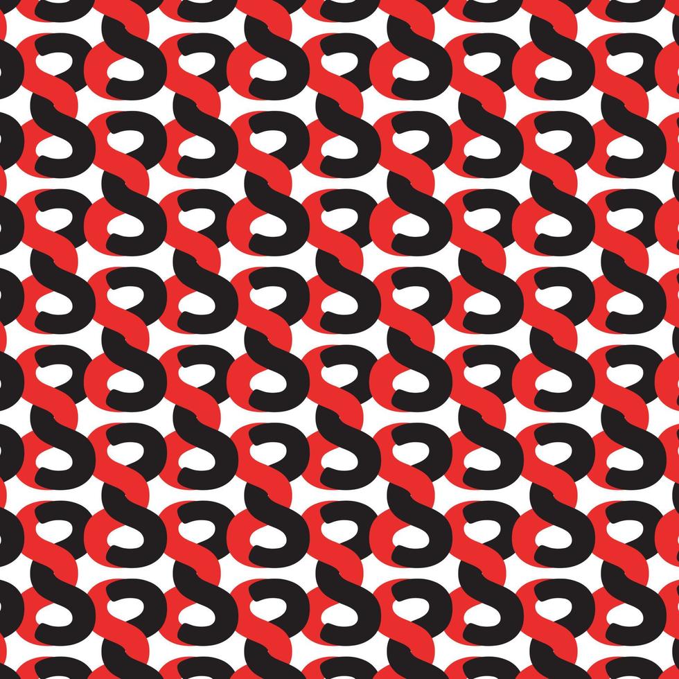 rotes und schwarzes Seilmuster. Geometrisches Muster. sich wiederholendes Design. Seilrahmen-Design. vektor