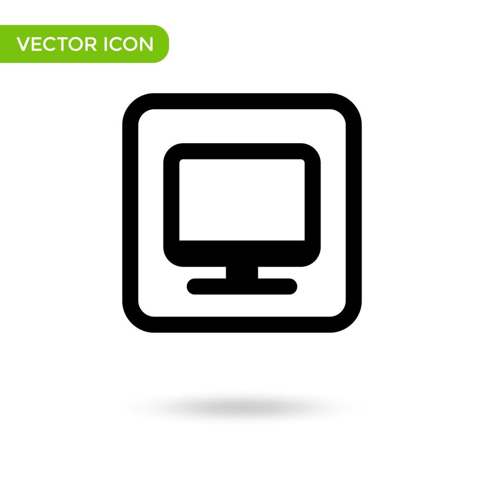PC-Monitor-Symbol. minimales und kreatives Symbol isoliert auf weißem Hintergrund. Vektor-Illustration-Symbol-Marke vektor