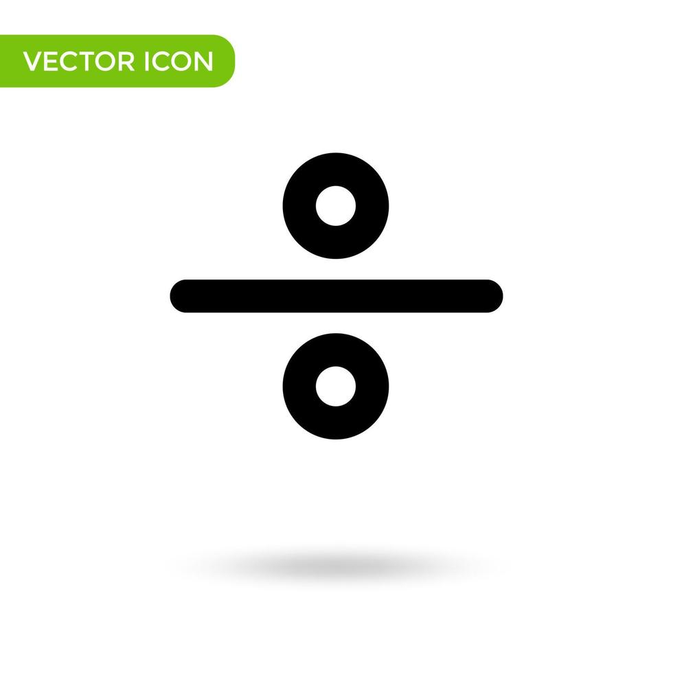 Symbol für mathematische Teilung. minimales und kreatives Symbol isoliert auf weißem Hintergrund. Vektor-Illustration-Symbol-Marke vektor