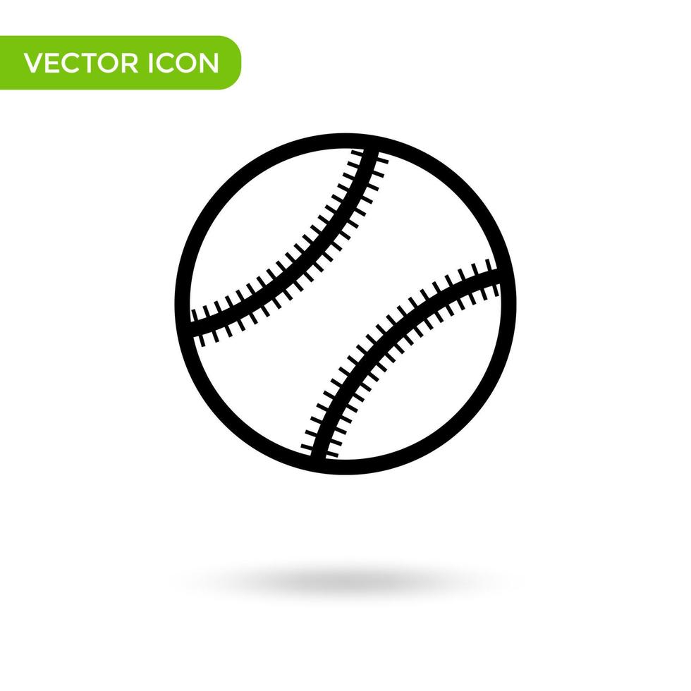 Baseball-Ball-Symbol. minimales und kreatives Symbol isoliert auf weißem Hintergrund. Vektor-Illustration-Symbol-Marke vektor