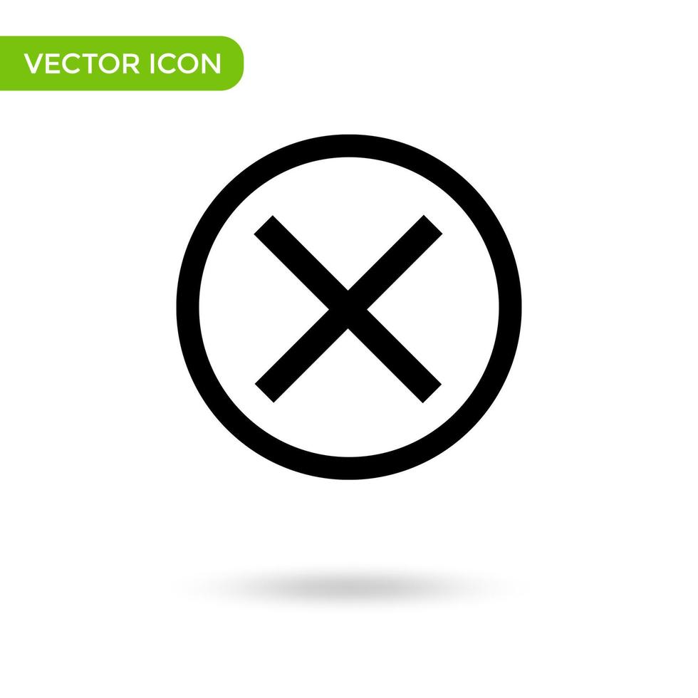 annullera korsa ikon. minimal och kreativ ikon isolerat på vit bakgrund. vektor illustration symbol mark