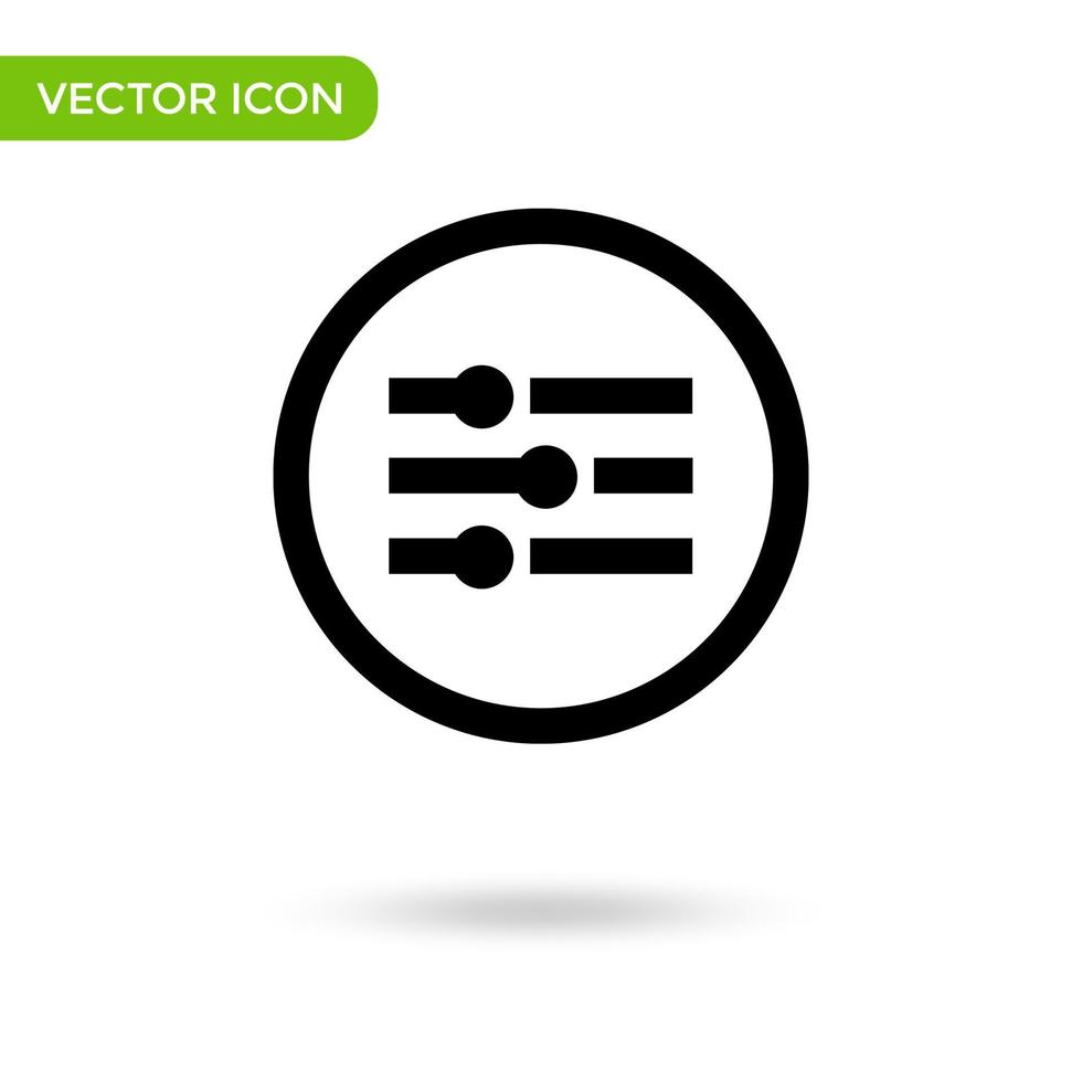 Equalizer-Symbol im Bedienfeld. minimales und kreatives Symbol isoliert auf weißem Hintergrund. Vektor-Illustration-Symbol-Marke vektor