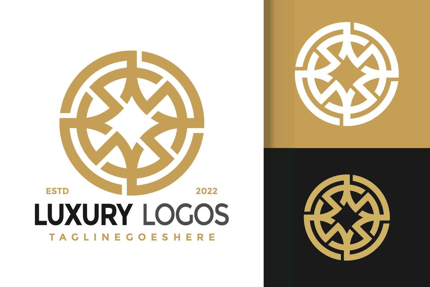 brev s lyx cirkulär logotyp design, varumärke identitet logotyper vektor, modern logotyp, logotyp mönster vektor illustration mall