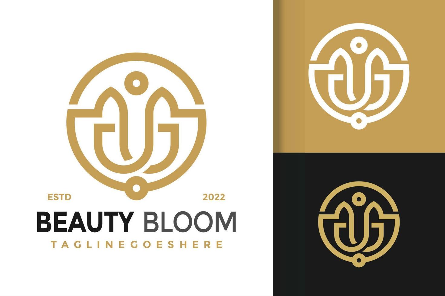 Beauty Bloom Spa-Logo-Design, Markenidentitäts-Logos-Vektor, modernes Logo, Logo-Designs-Vektor-Illustrationsvorlage vektor