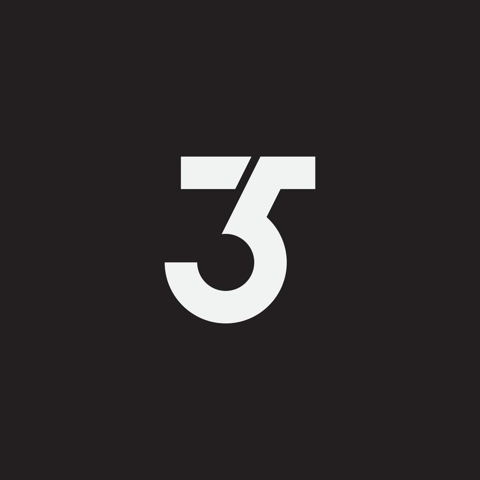 siffra 35 monogram logotyp mall. vektor