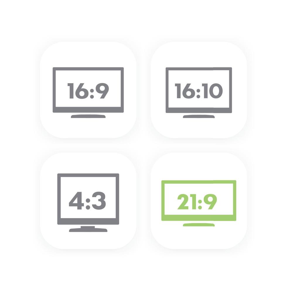 Seitenverhältnis, Breitbild und übliche Monitore vektor
