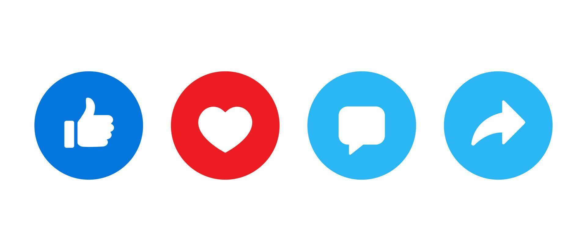 tycka om, kärlek, kommentar, och dela med sig ikon vektor. social media element vektor