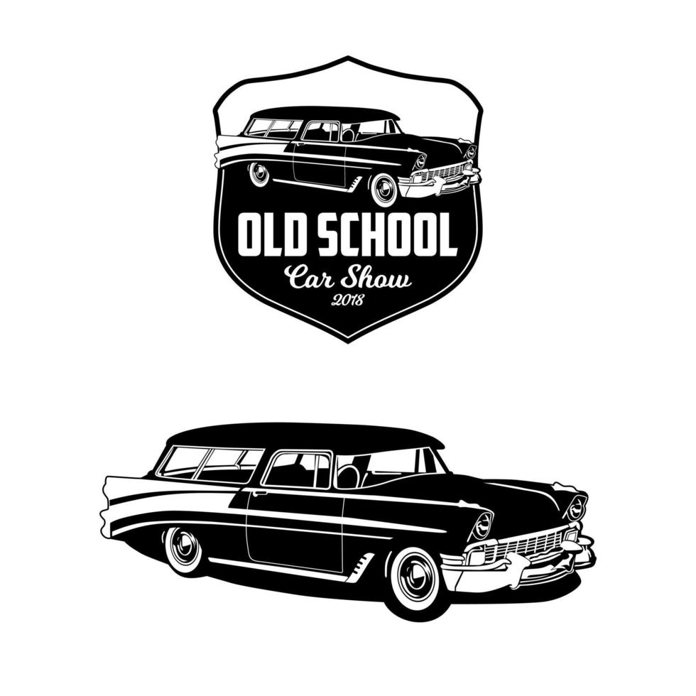 gammal skola bil visa 2018 logotyp vektor