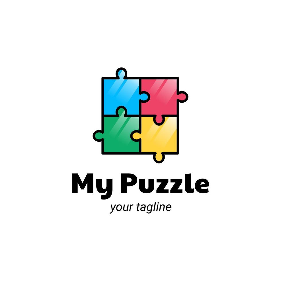 abstrakt leksaker spela spel pussel logotyp inspirerad mall design vektor