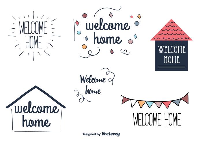 Willkommen Home Vector Labels