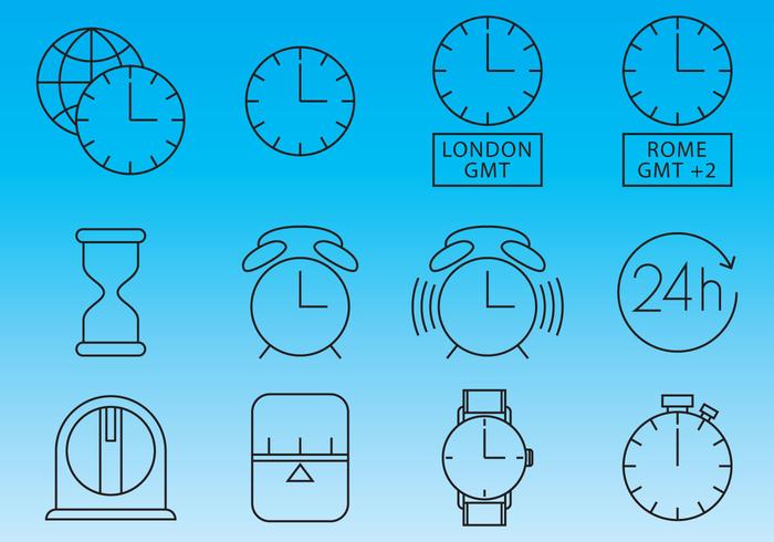 Klockor och Time Icon Vectors