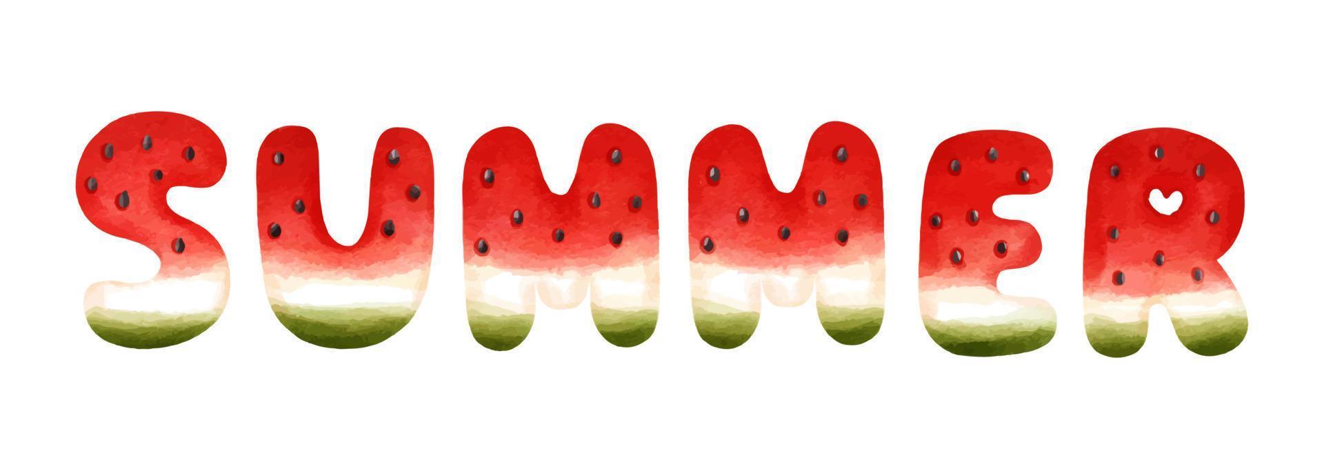 aquarellwassermelone, sommerwassermelonenvektorillustration vektor