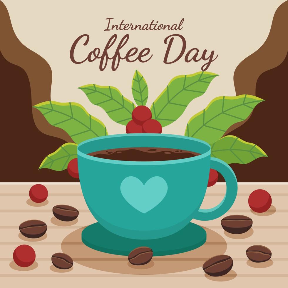feier zum internationalen kaffeetag vektor