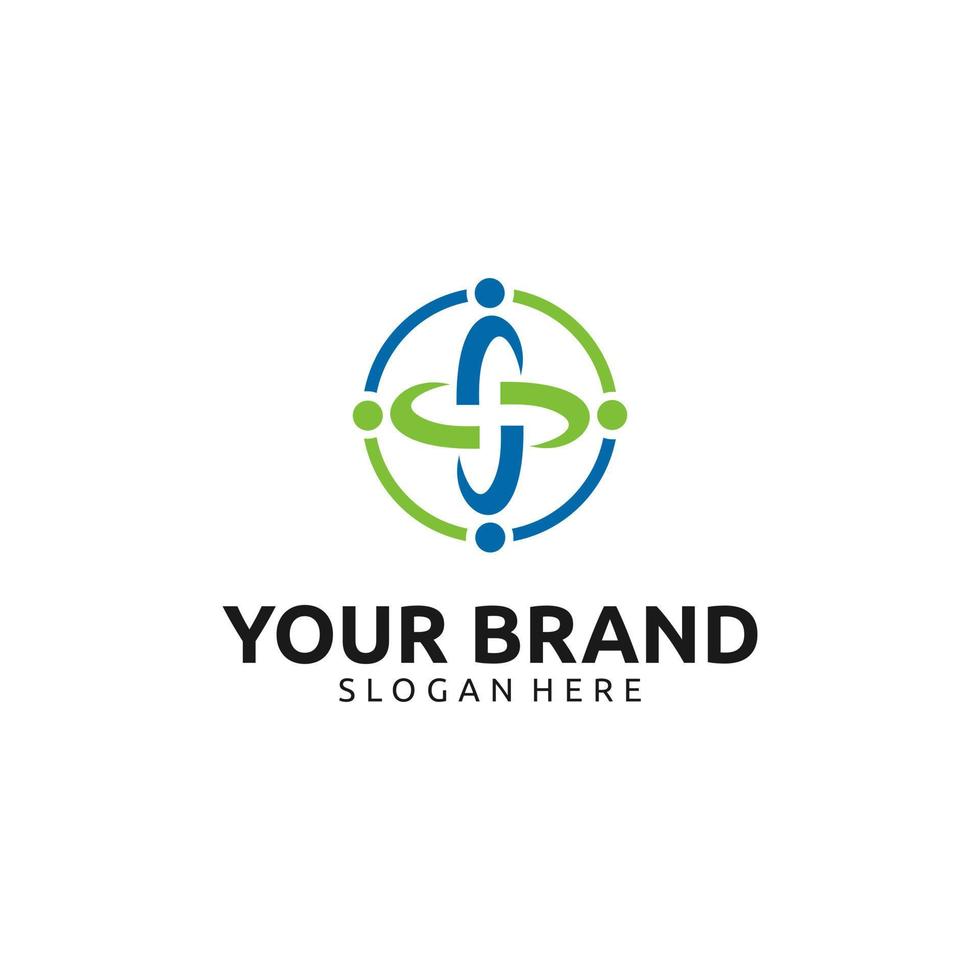 Logo-Design für Menschen im Gesundheitswesen vektor