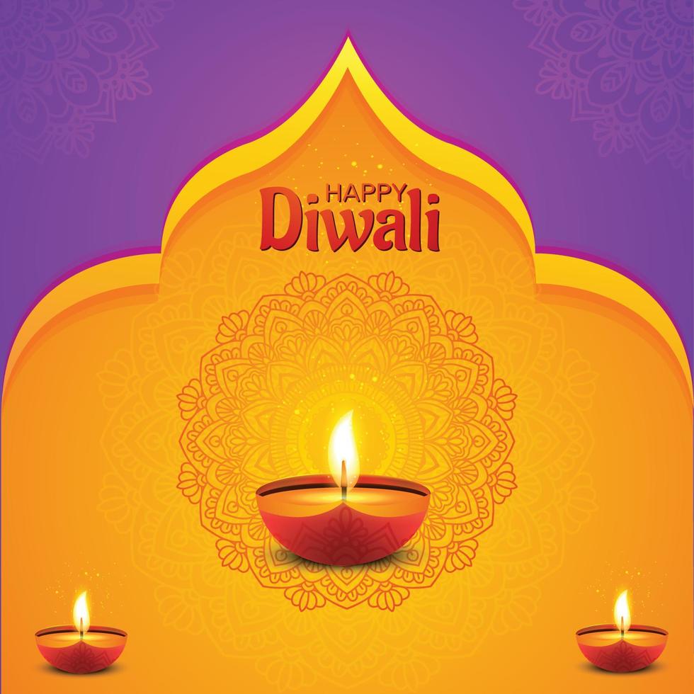 Happy Diwali Festival Social Media Banner Design vektor