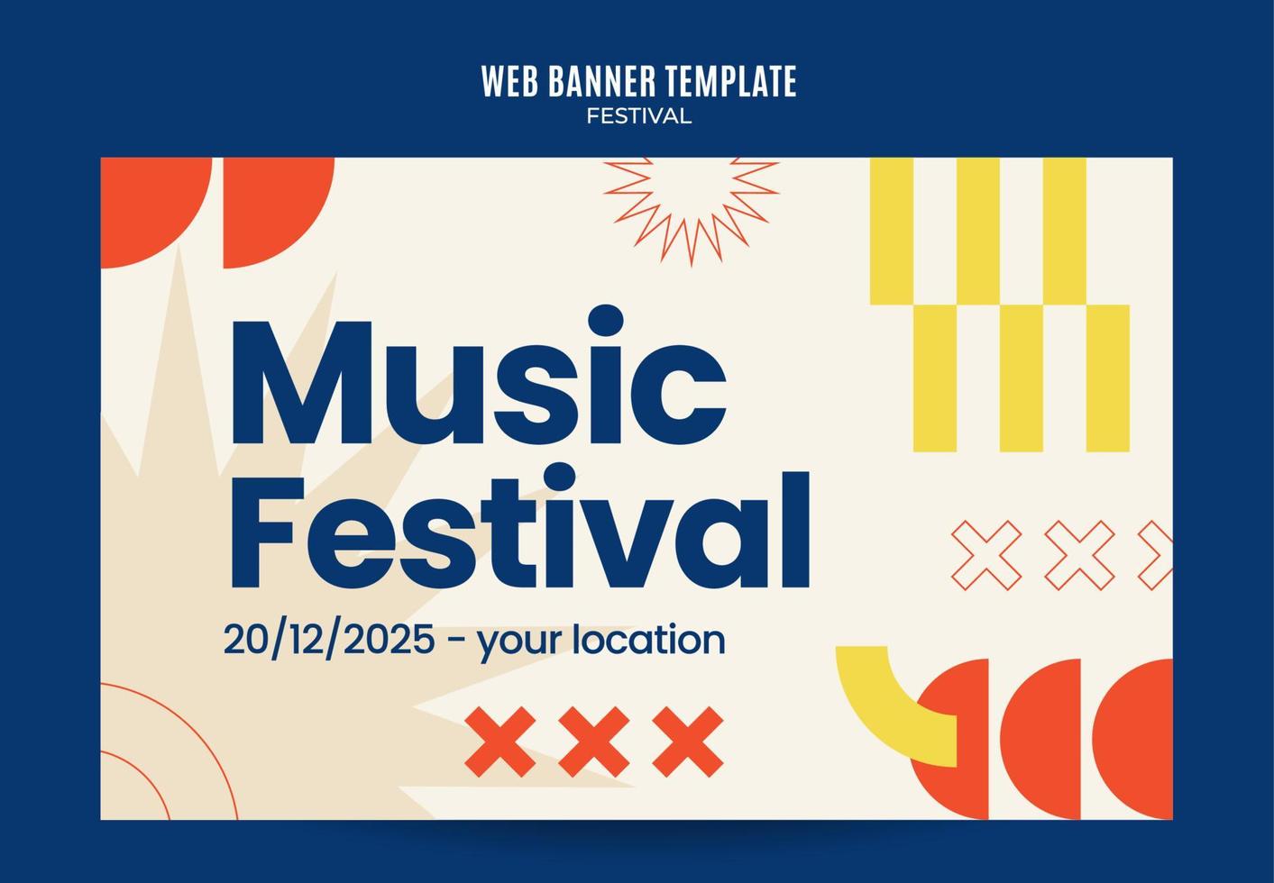Festival-Webbanner für Social-Media-Poster, Banner, Weltraumbereich und Hintergrund vektor