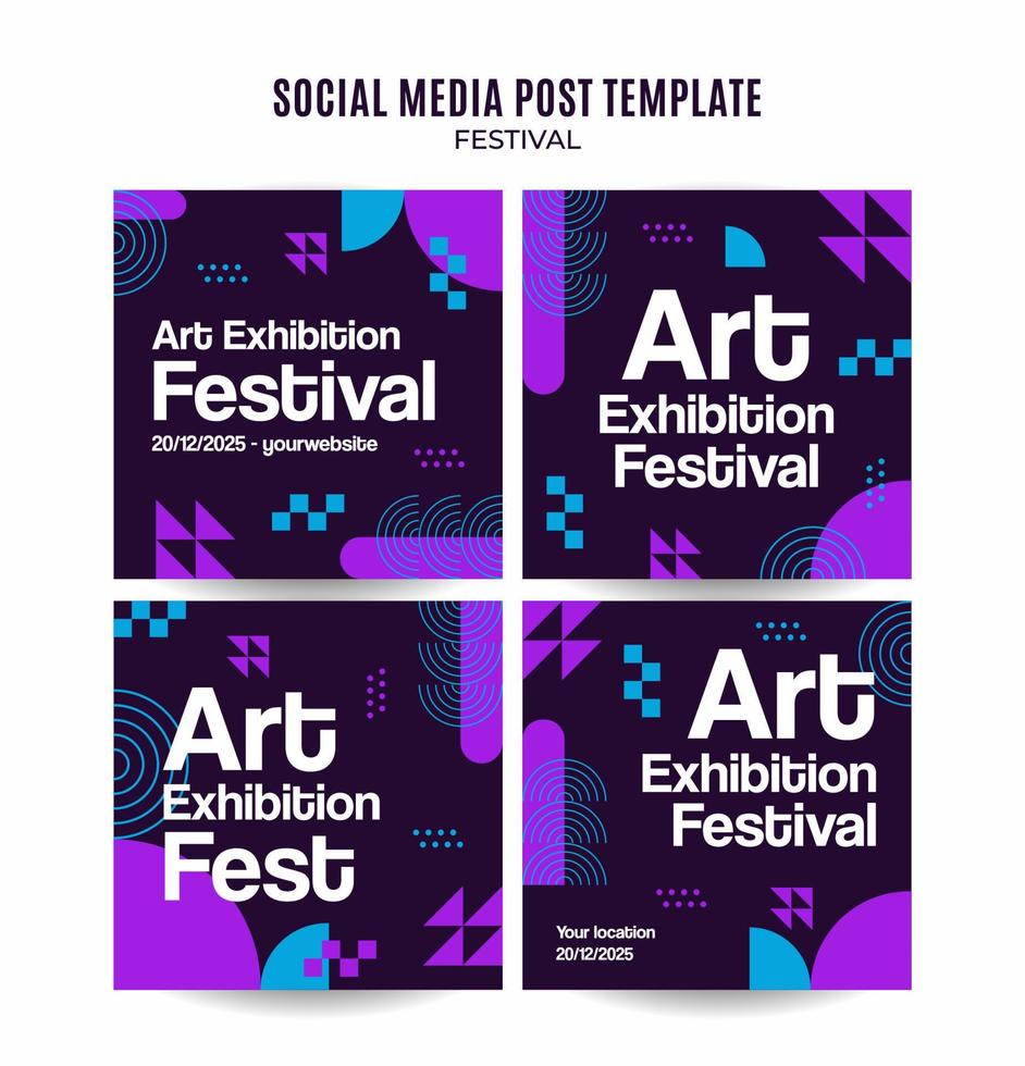 Festival-Web-Banner für Social Media Square Poster, Banner, Raumfläche und Hintergrund vektor