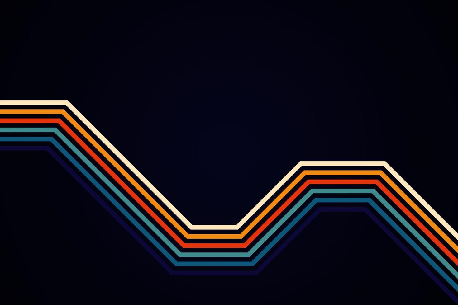 abstrakte einfache bunt gestreifte Linien im Retro-Stil vektor