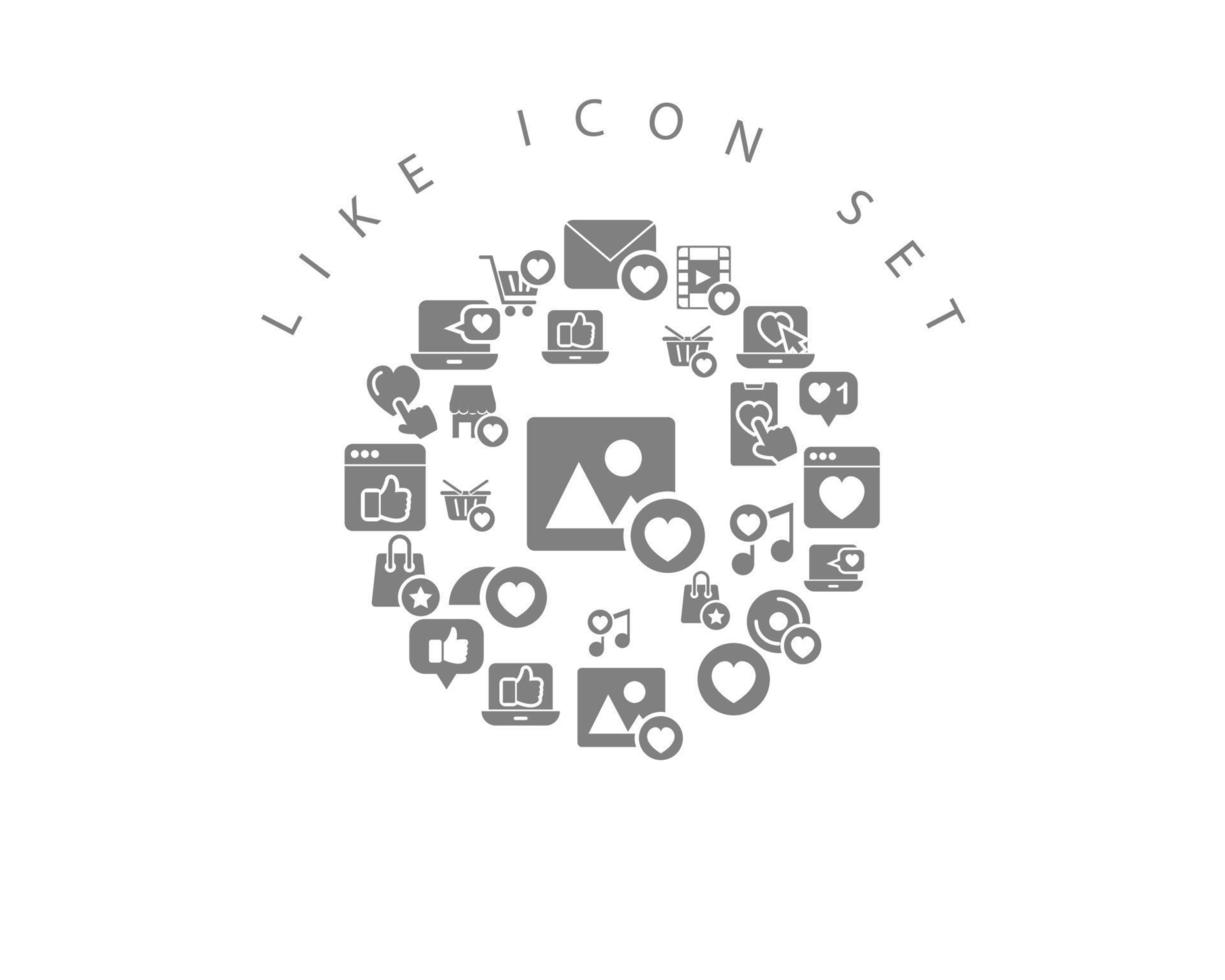 wie Icon-Set-Design auf weißem Hintergrund vektor