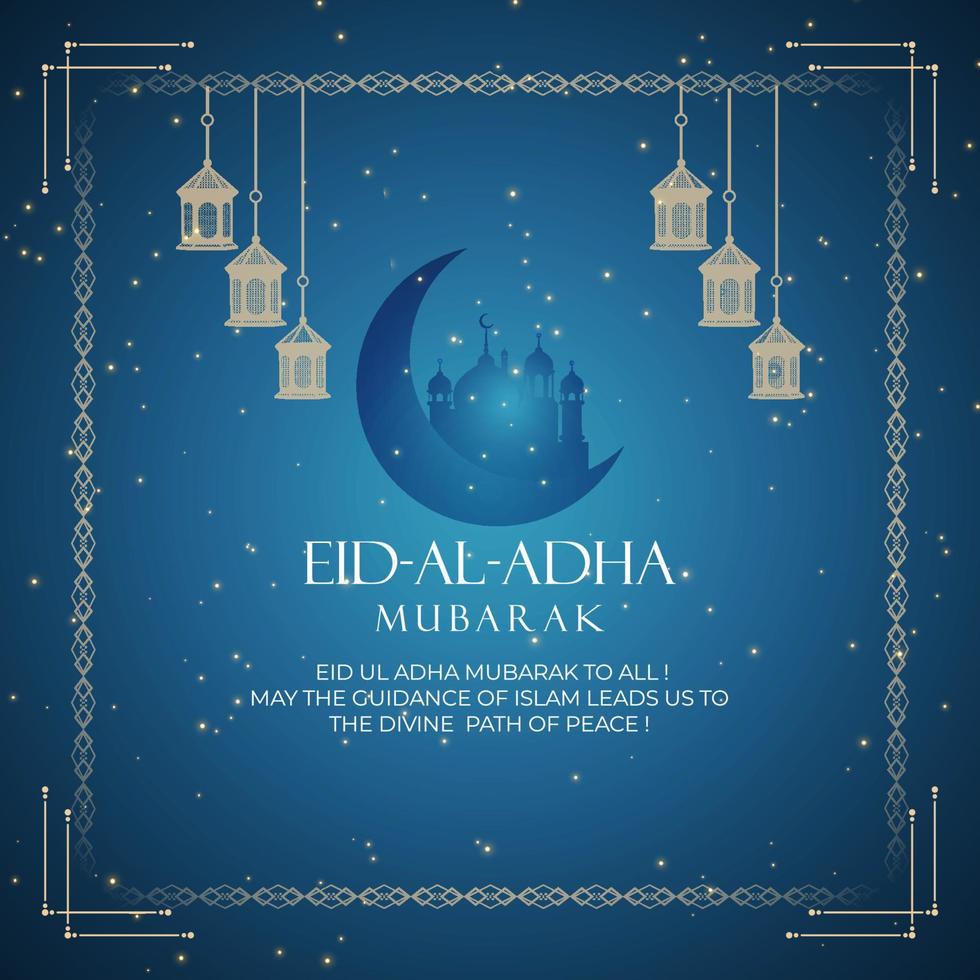 eid al adha mubarak islamiska festival sociala medier banner mall vektor