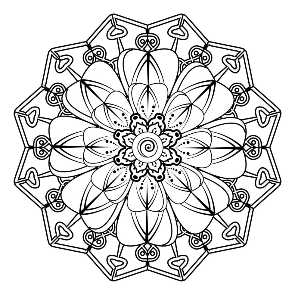 Blumenhintergrund mit Mehndi-Blume. dekoratives Ornament im orientalischen Ethno-Stil. Malbuch. vektor