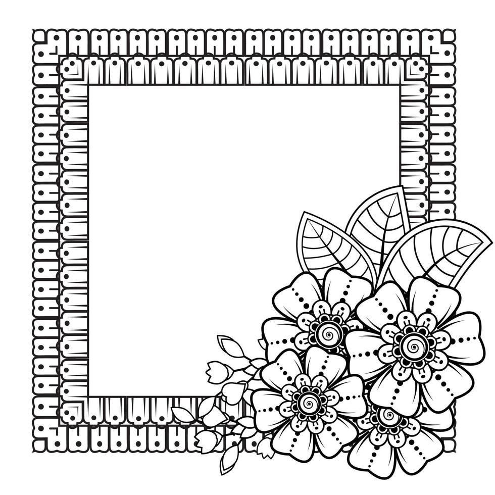 Blumenhintergrund mit Mehndi-Blume. dekoratives Ornament im orientalischen Ethno-Stil. Malbuch. vektor