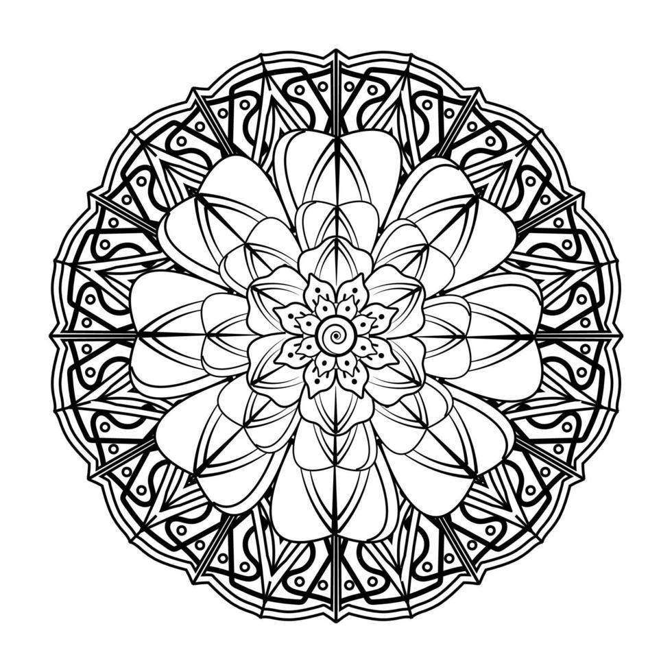 Blumenhintergrund mit Mehndi-Blume. dekoratives Ornament im orientalischen Ethno-Stil. Malbuch. vektor