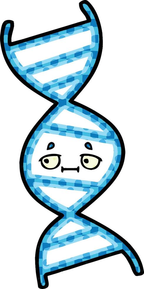 Cartoon-DNA-Strang im Comic-Stil vektor