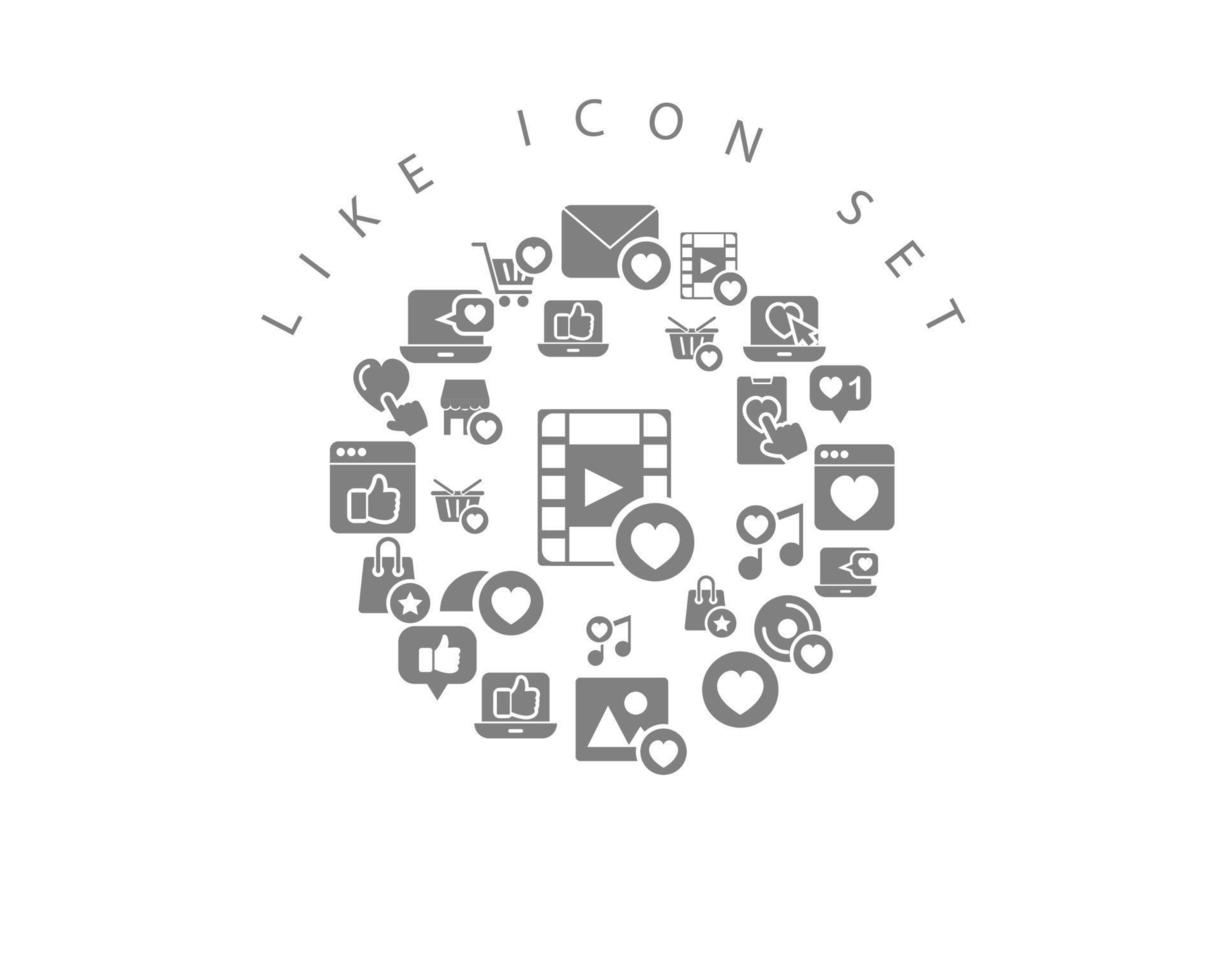 wie Icon-Set-Design auf weißem Hintergrund vektor