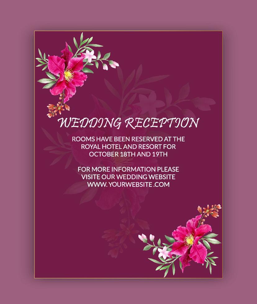 Luxus-Hochzeitseinladungskarte. Vorlage für Hochzeitseinladungen. vektor