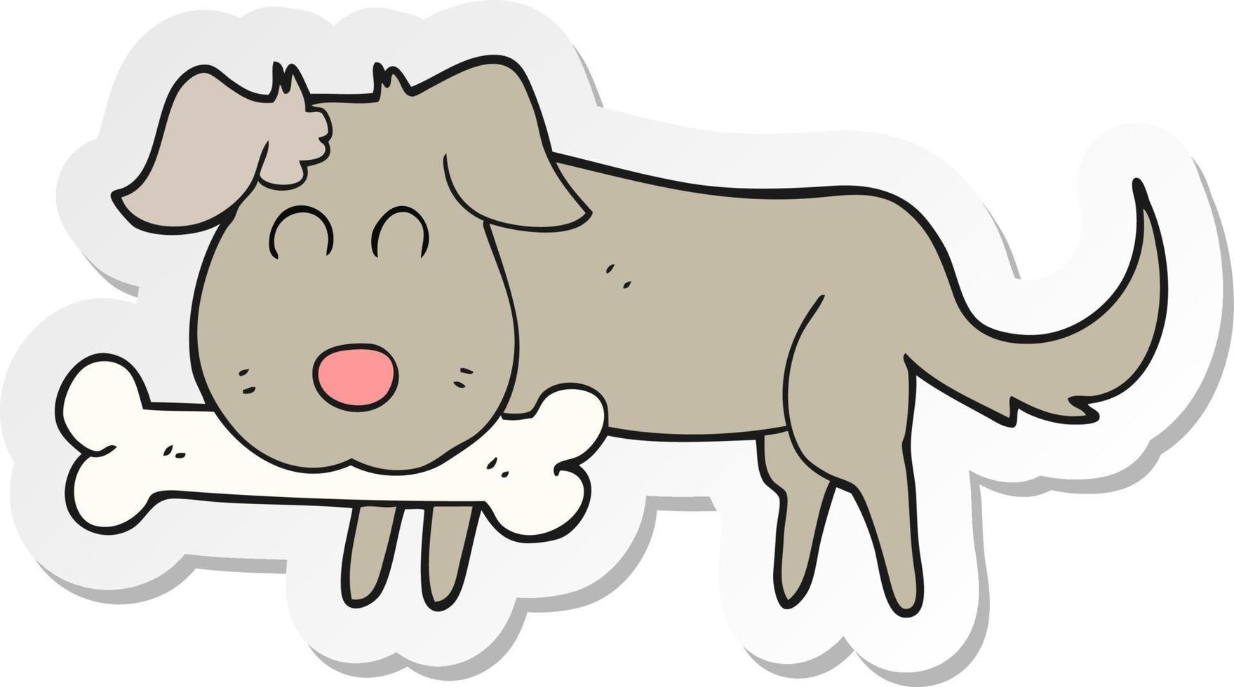 klistermärke av en tecknad hund med ben vektor