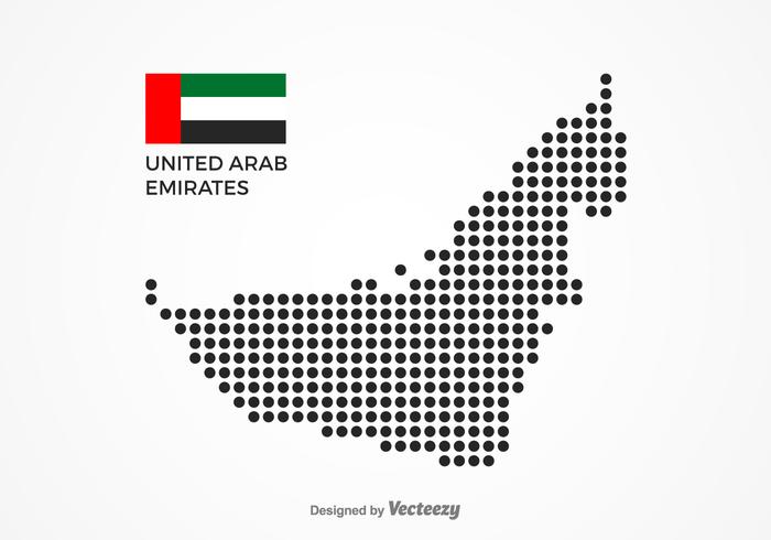 Free Dotted UAE Karte Vektor