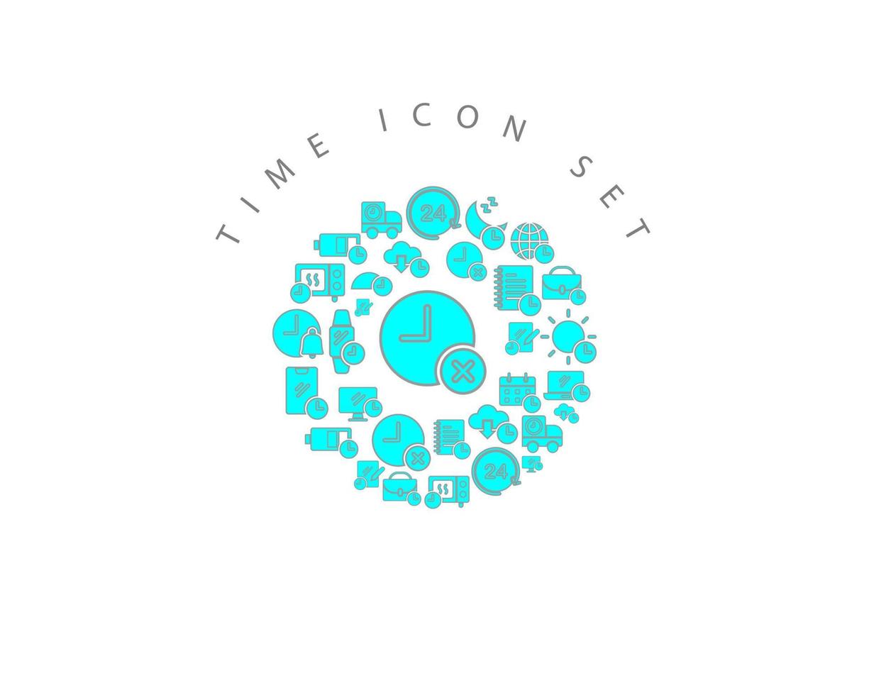 Zeit-Icon-Set-Design auf weißem Hintergrund. vektor