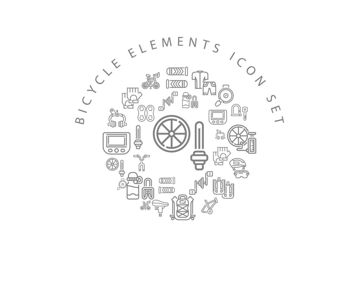 Fahrrad-Icon-Set-Design auf weißem Hintergrund. vektor