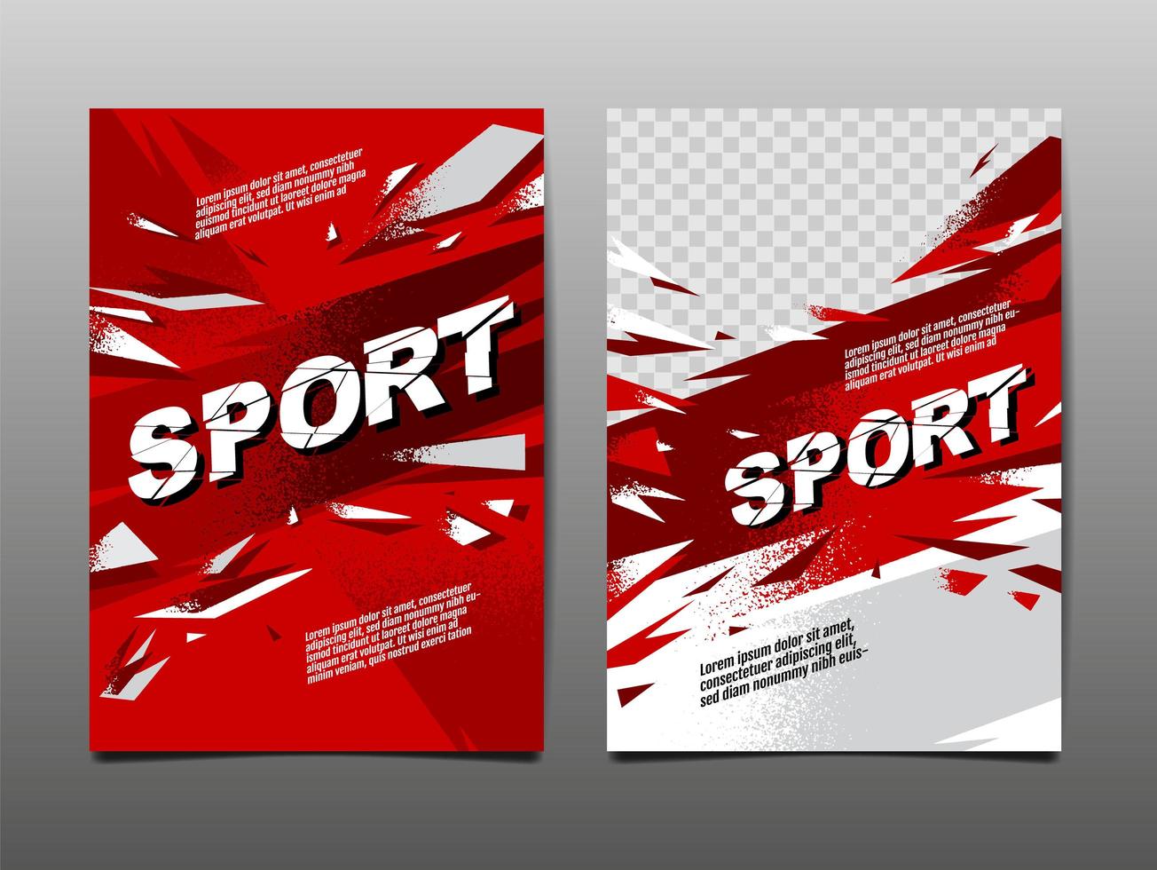 rot-weißes Grunge-Sportplakatset vektor