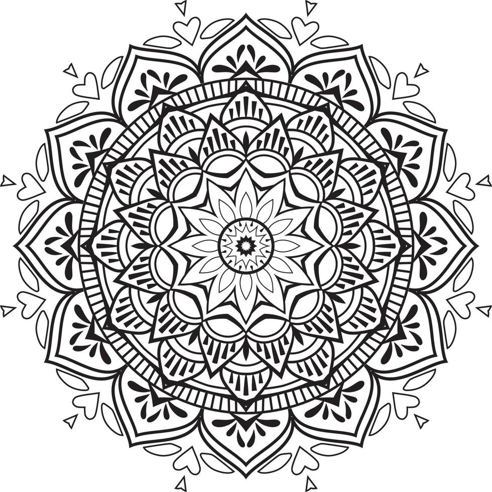 dekorativ mandala design linje konst, traditionell diwali rangoli konst för powerpoint presentation. vektor