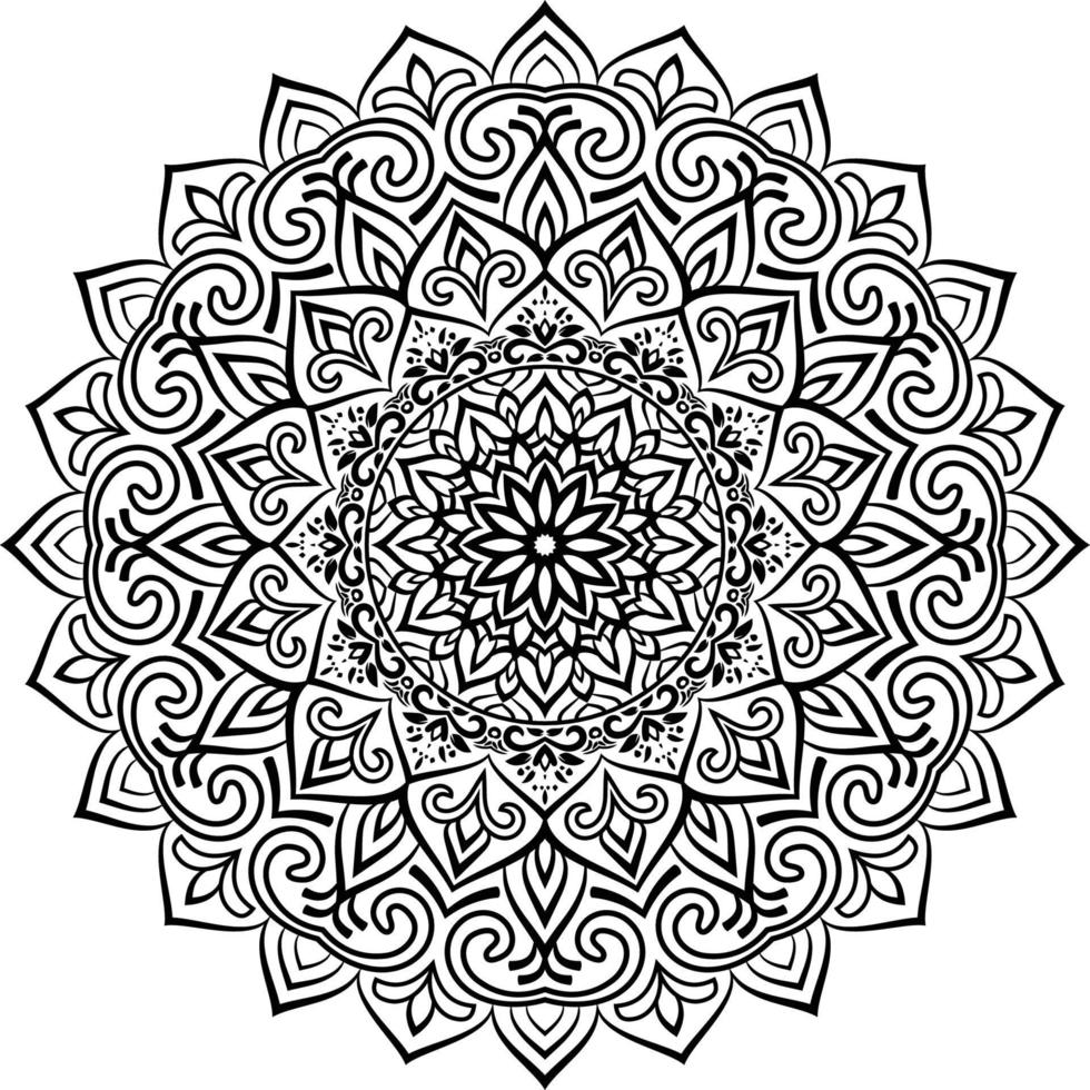 dekorativ mandala design linje konst, traditionell diwali rangoli konst för powerpoint presentation. vektor